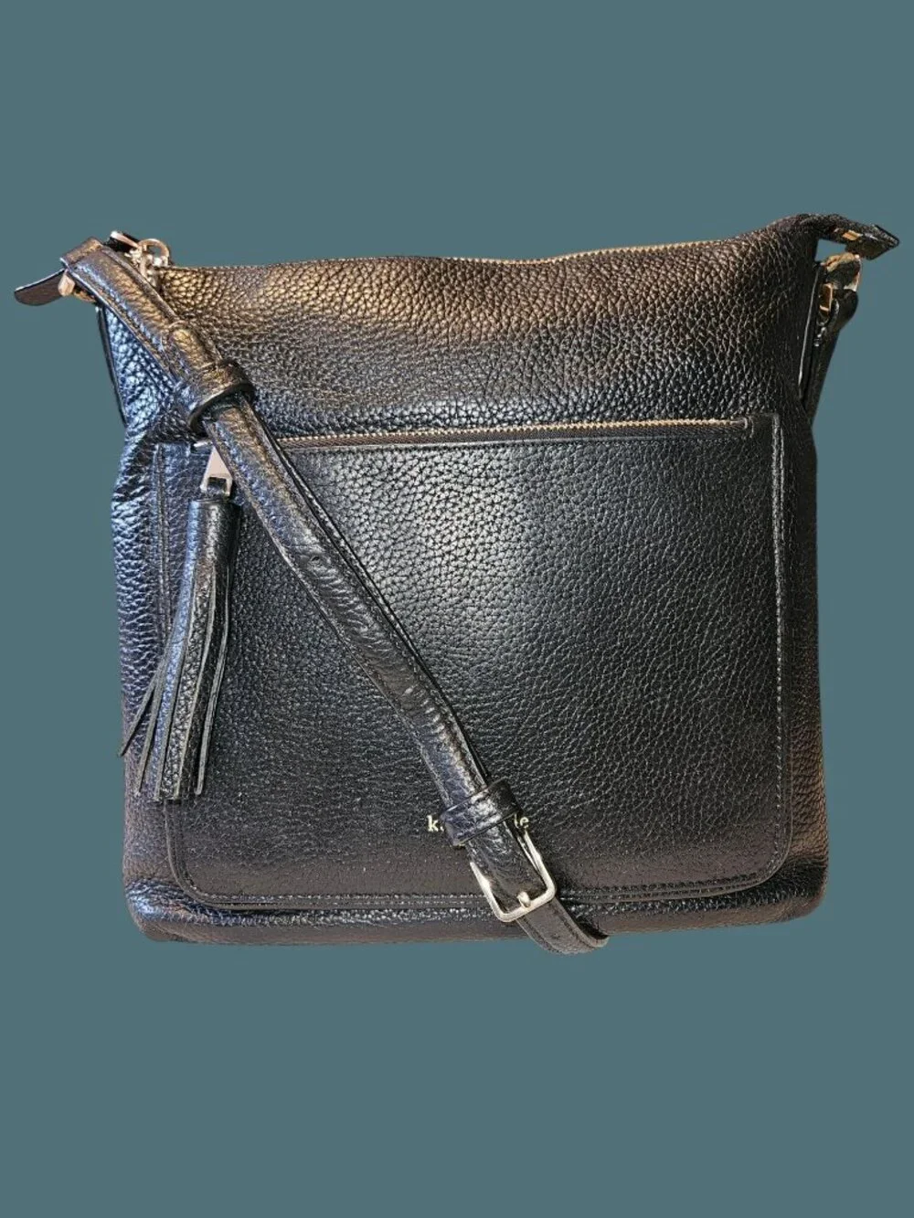 Kate Spade On Purpose Zip Pocket Crossbody Black Leather Bag